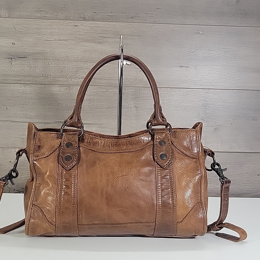 Frye Classic Brown Leather Crossbody Tote Bag - Picture 6 of 16